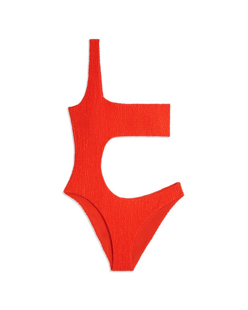 1ShoulderCutOut1piece smockingSpciyOrange2