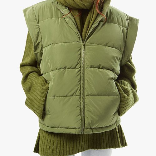 Snap Off Sleeve Puffer Jacket Basil WWT48 3 0868