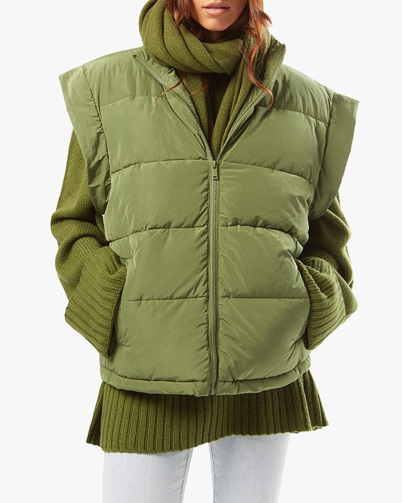 Snap Off Sleeve Puffer Jacket Basil WWT48 3 0868