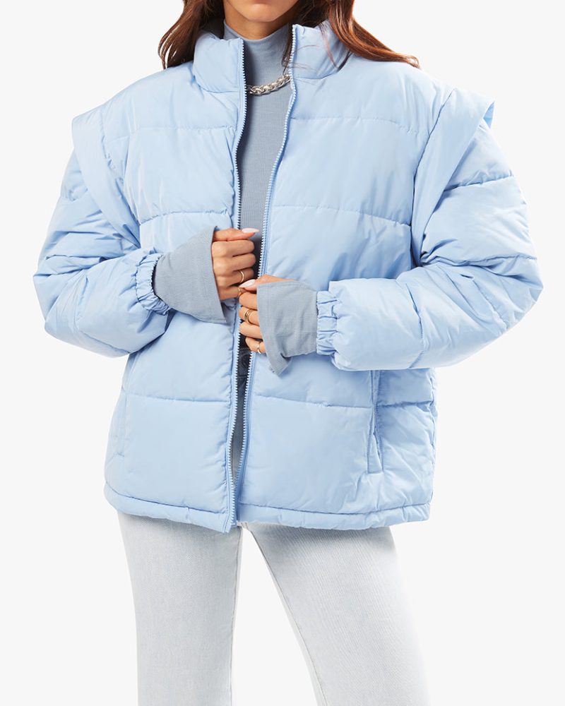 Snap Off Sleeve Puffer Jacket Blue Bell WWT48 35457