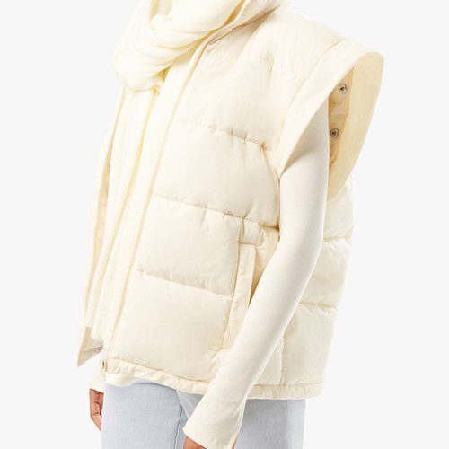 Snap Off Sleeve Puffer Jacket Ivory WWT48 3 0817