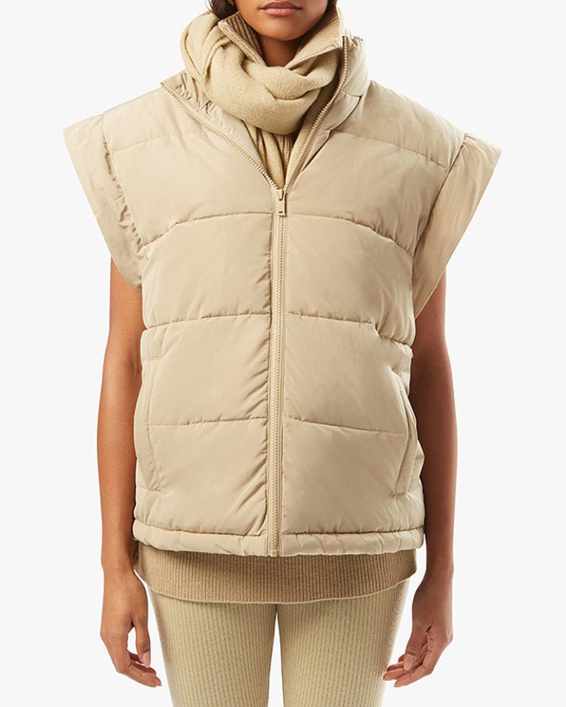 Snap Off Sleeve Puffer Jacket Oat WWT48 3 0984