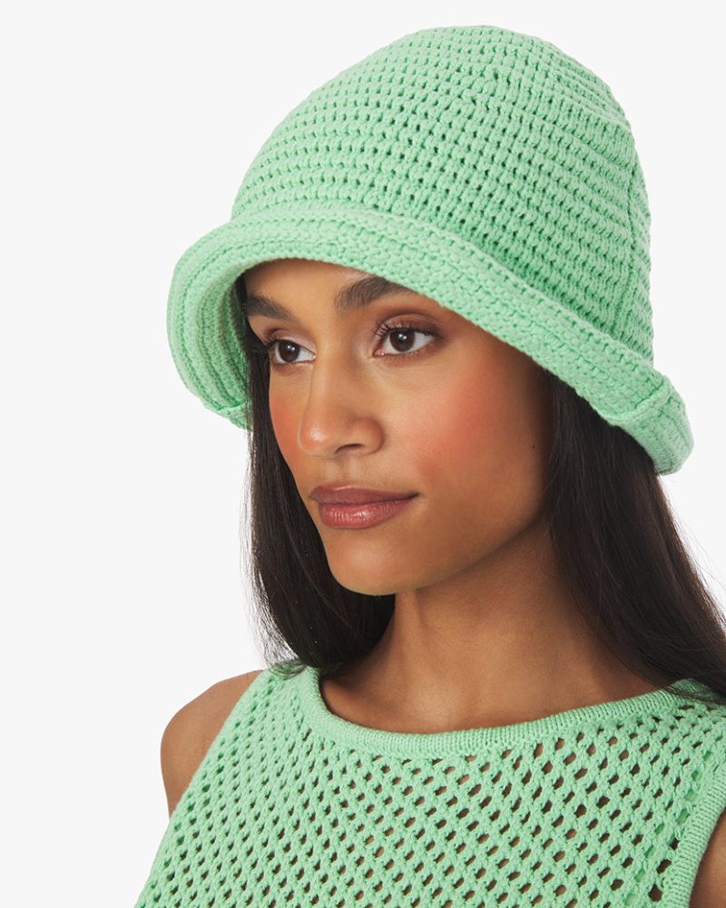 crochetruchedcroptop crochetshorts buckethat mintgreen20