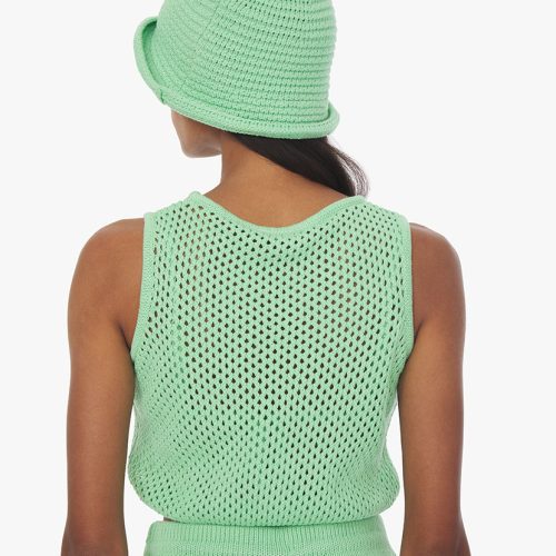 crochetruchedcroptop crochetshorts buckethat mintgreen27